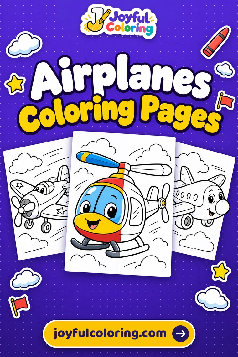 Airplane coloring pages cover