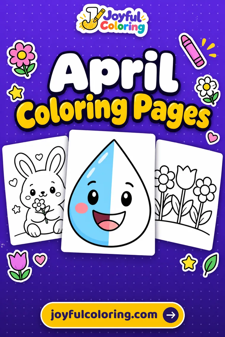 April coloring pages cover