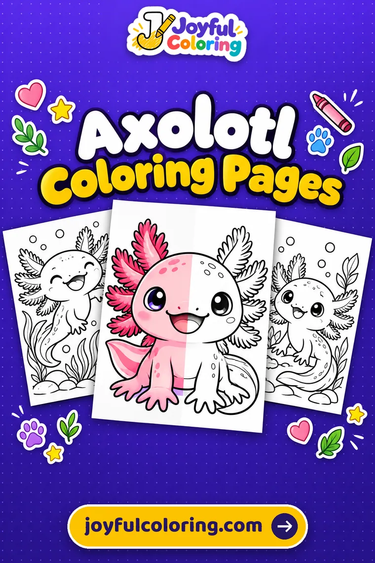 Axolotl coloring pages cover