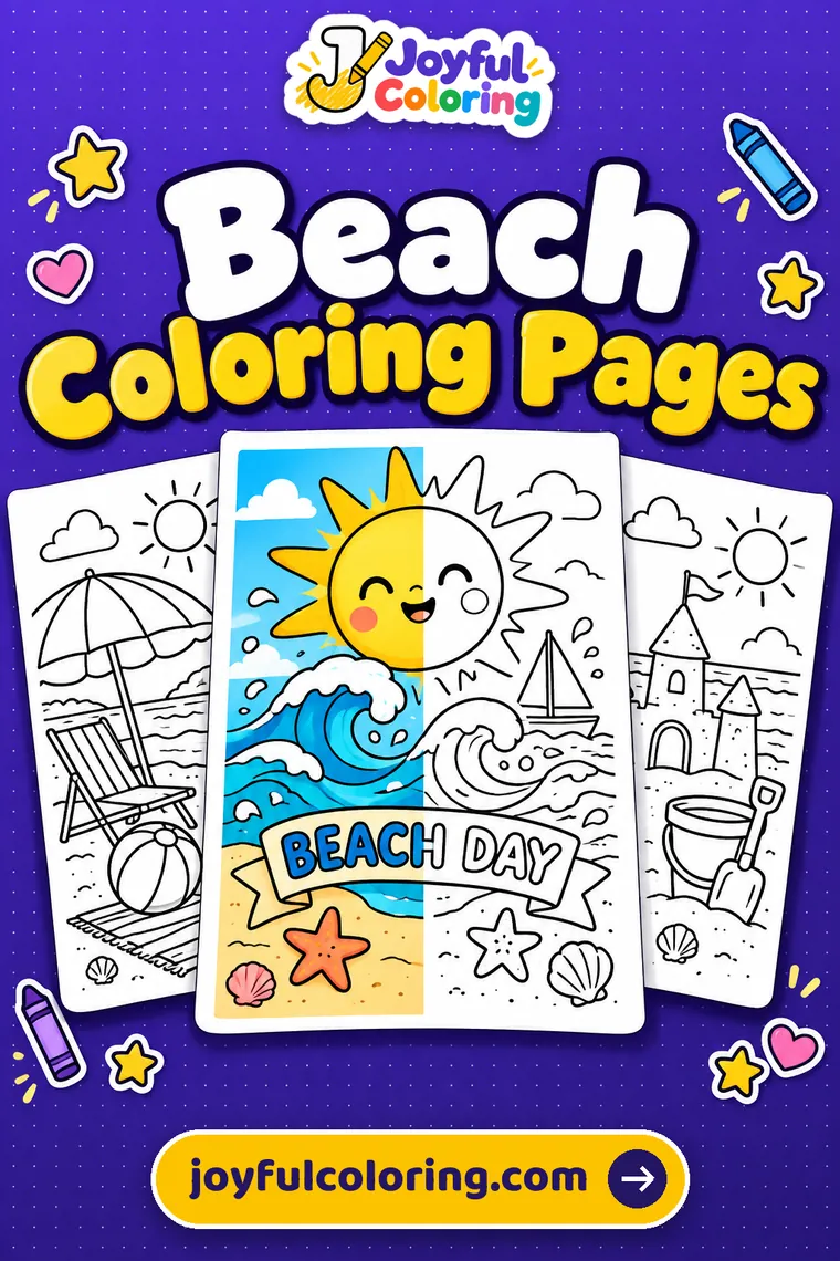 Beach coloring pages cover