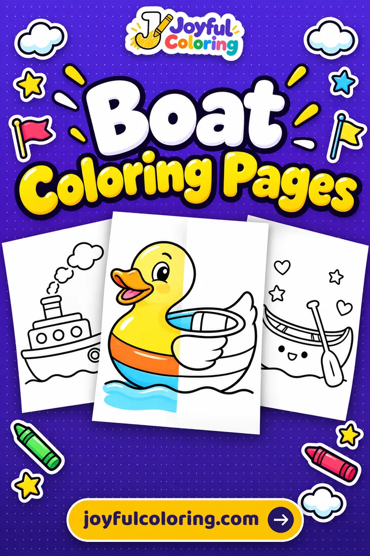 Boat coloring pages cover