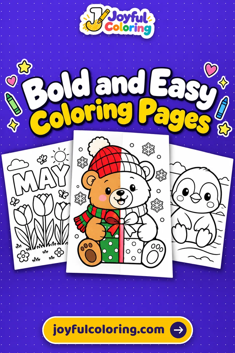 Bold and easy coloring pages cover