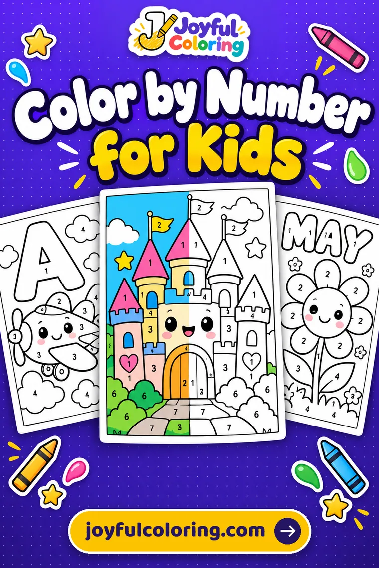 Color by number for kids cover
