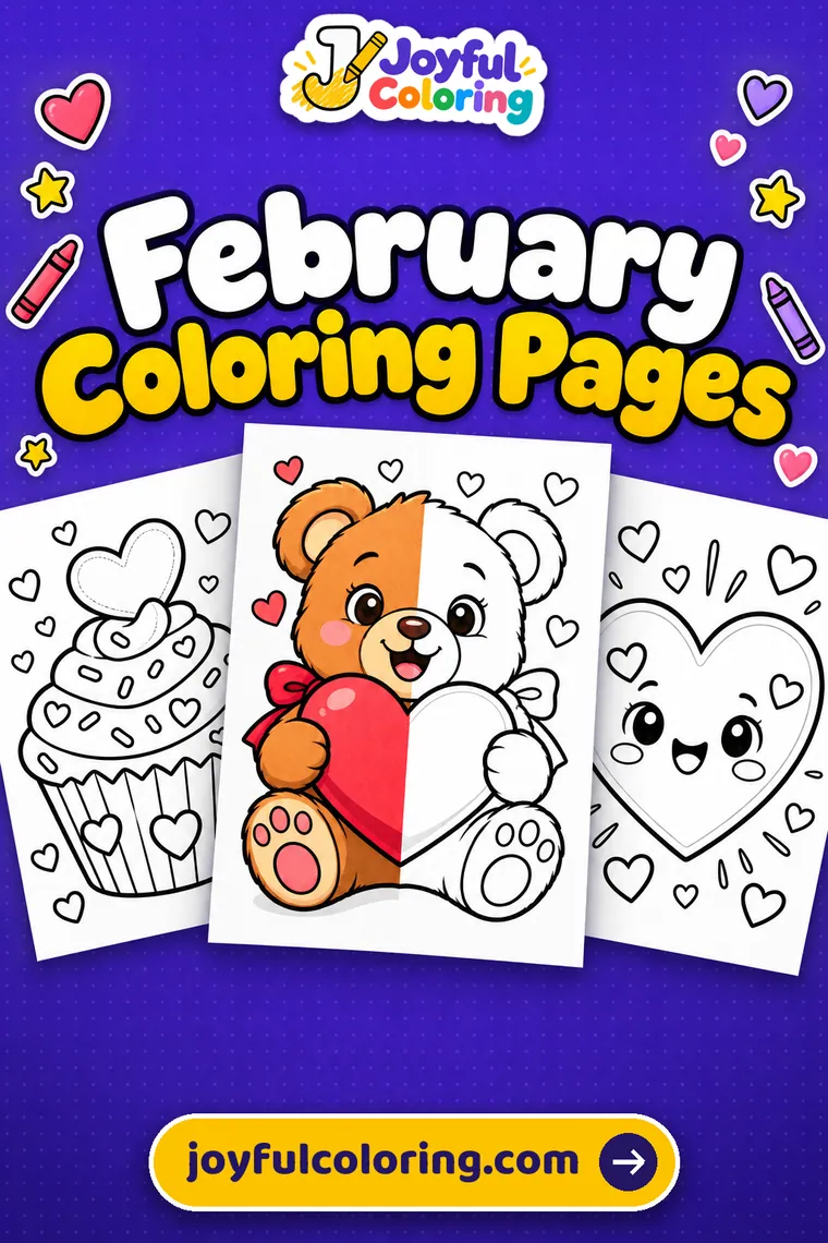 February coloring pages cover