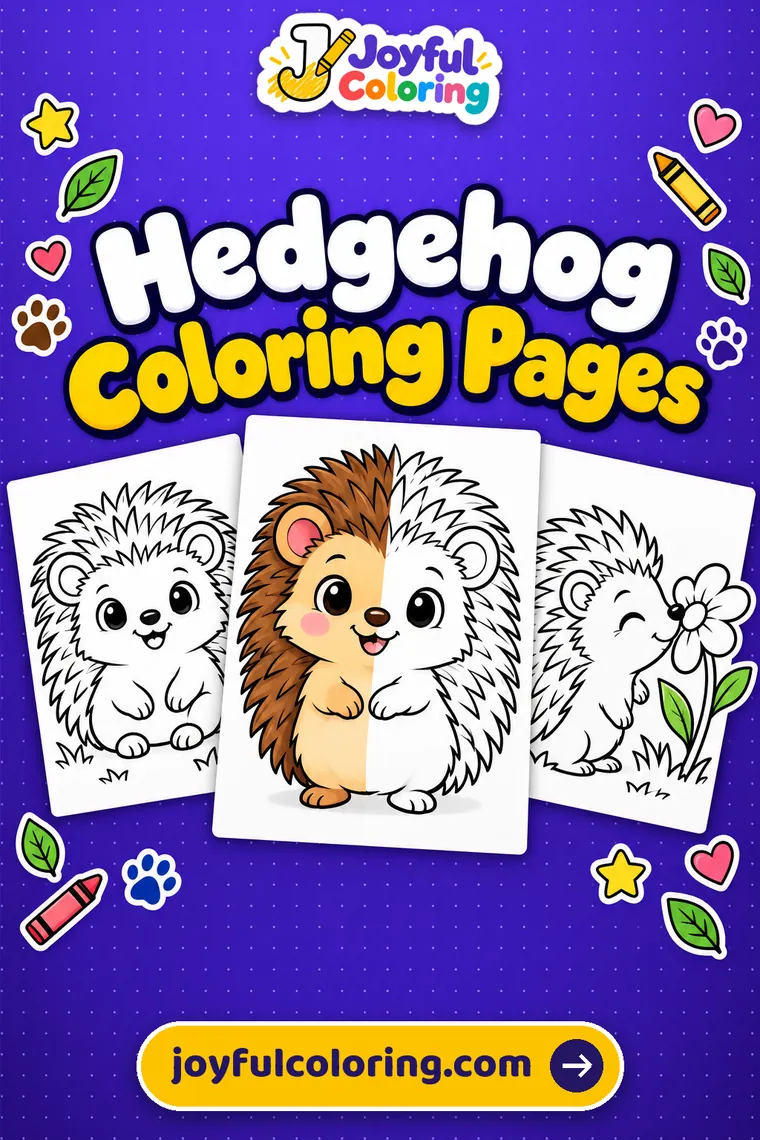 Hedgehog coloring pages cover