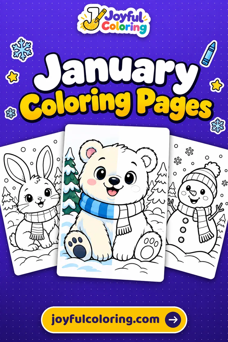 January coloring pages cover