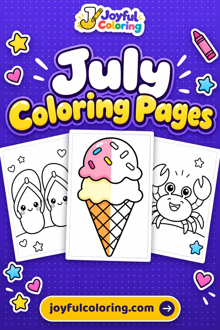 July coloring pages cover