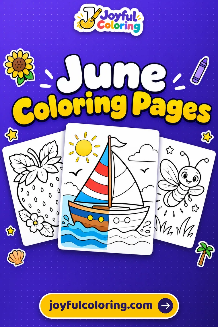 June coloring pages cover