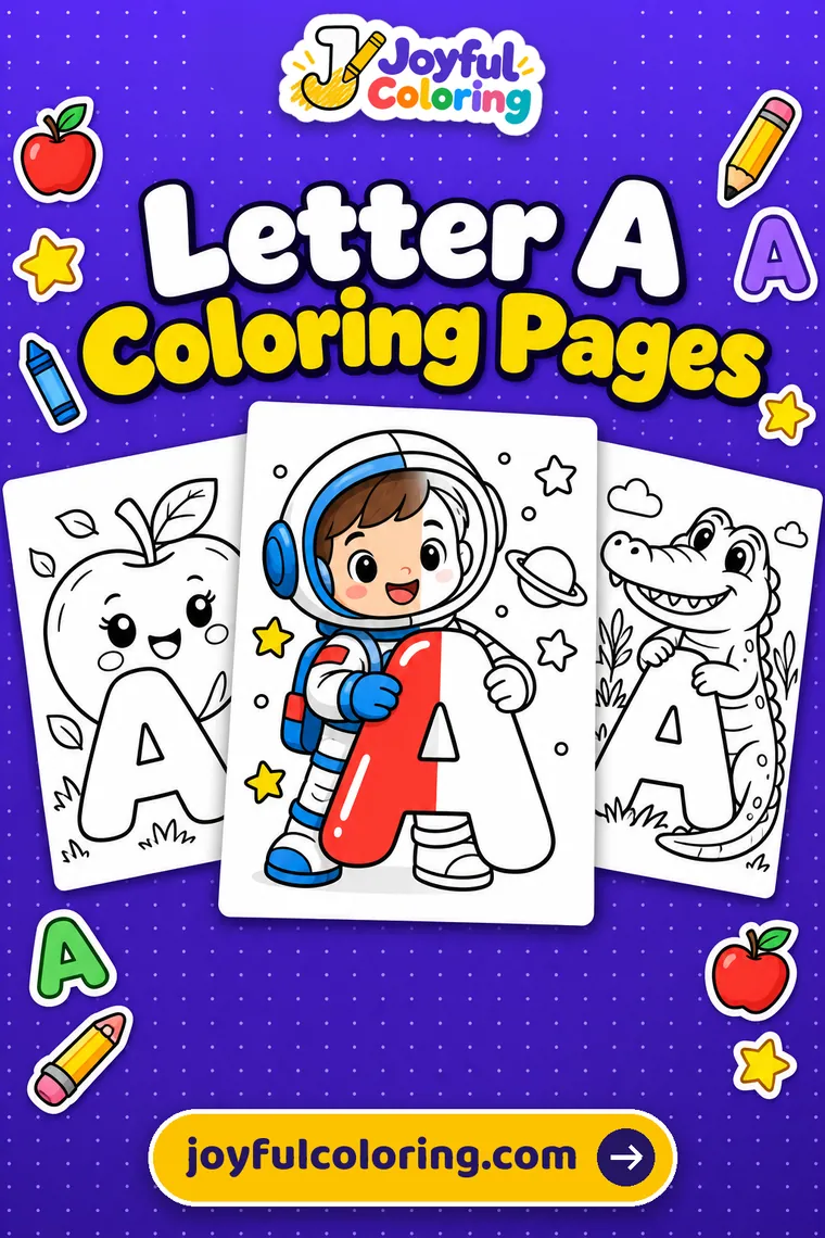 Letter A coloring pages cover