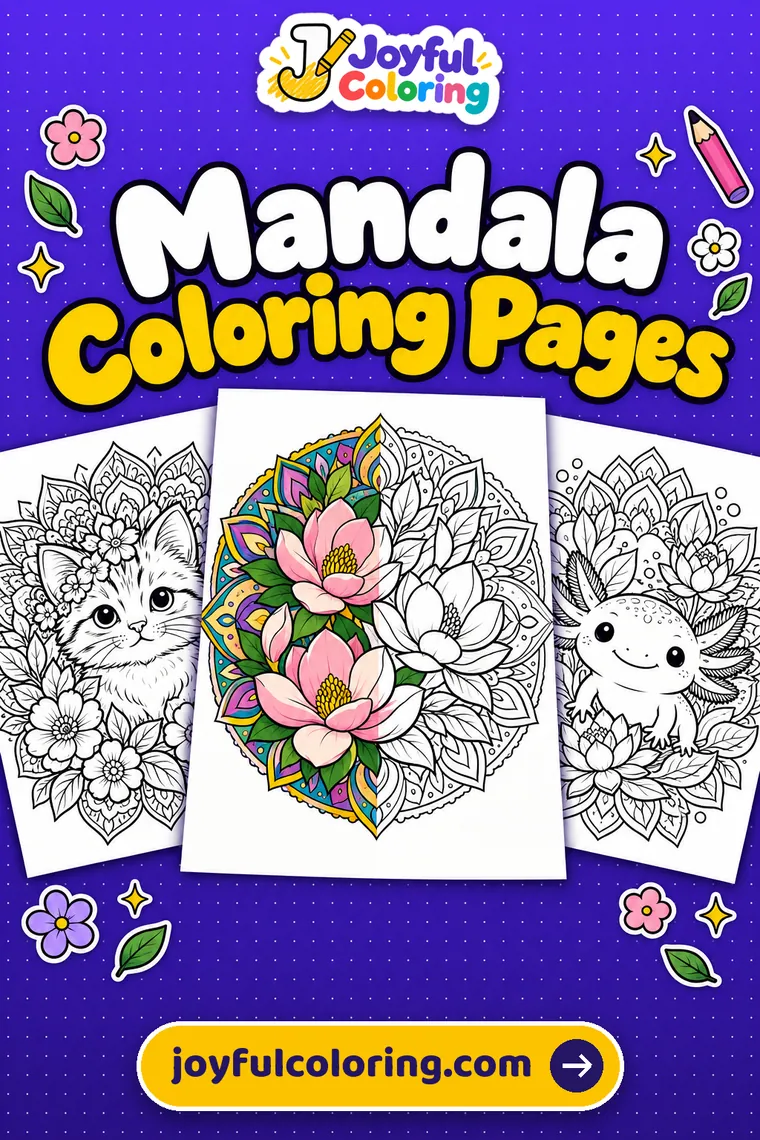 Mandala coloring pages cover