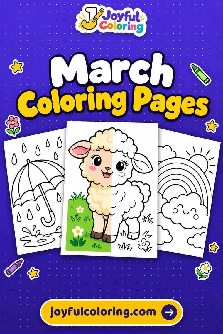 March coloring pages cover