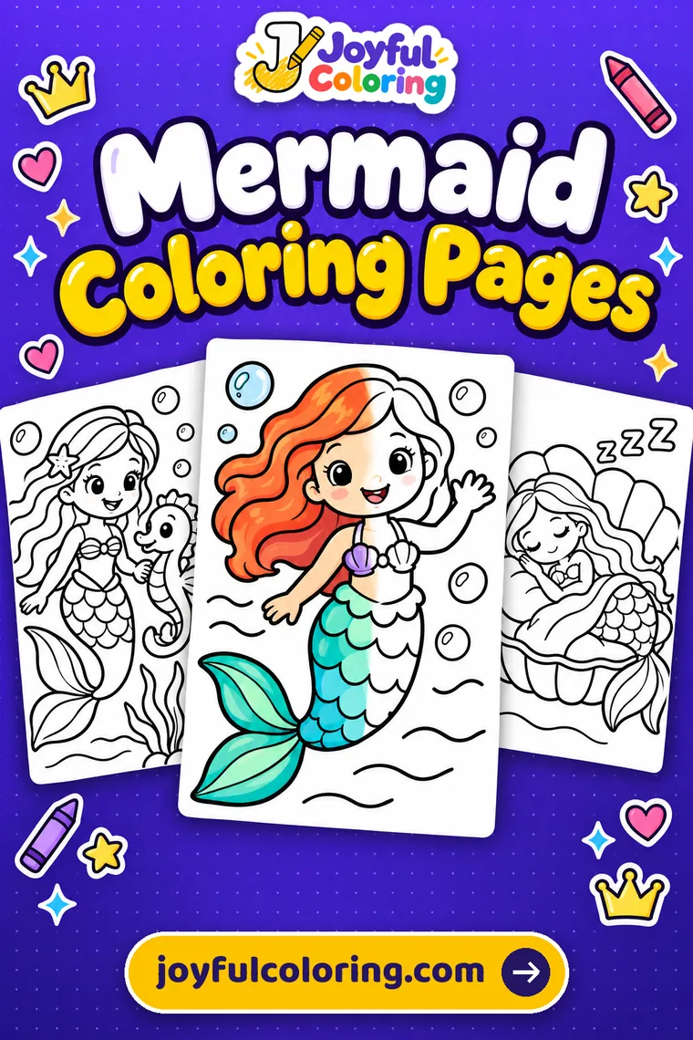 Mermaid coloring pages cover