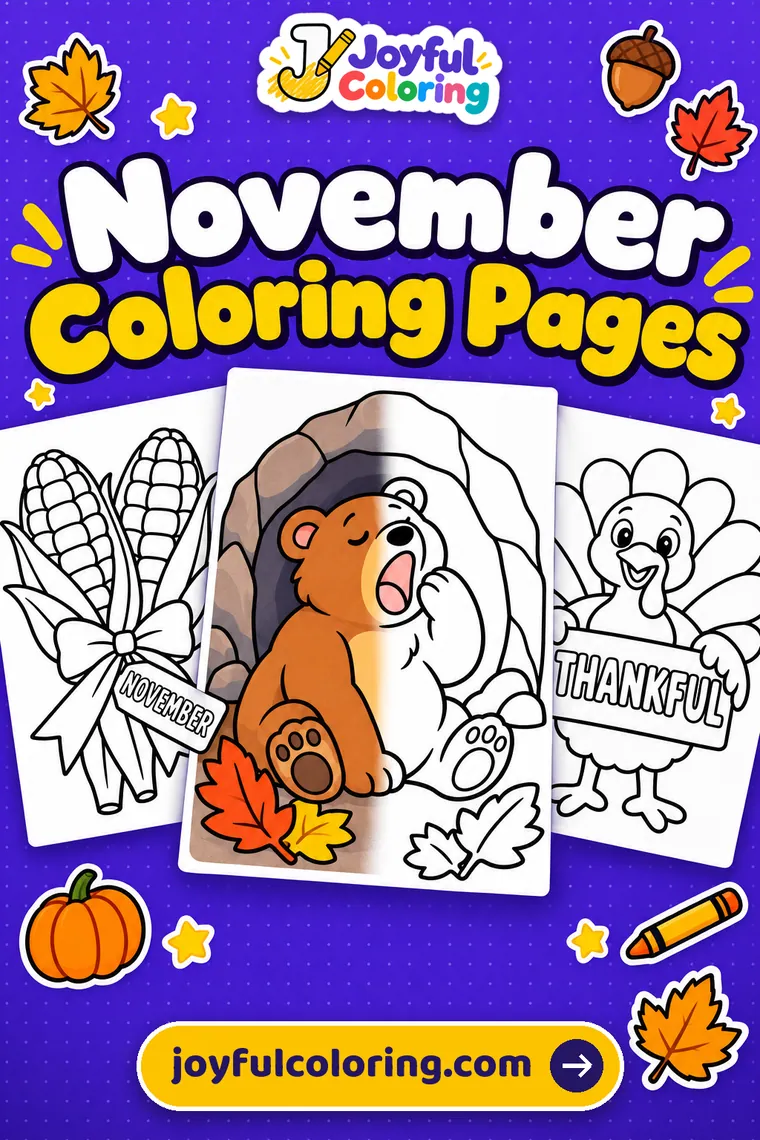 November coloring pages cover