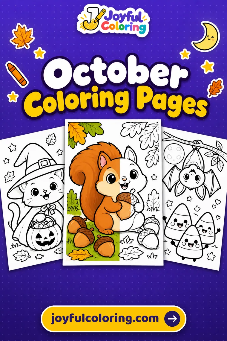 October coloring pages cover