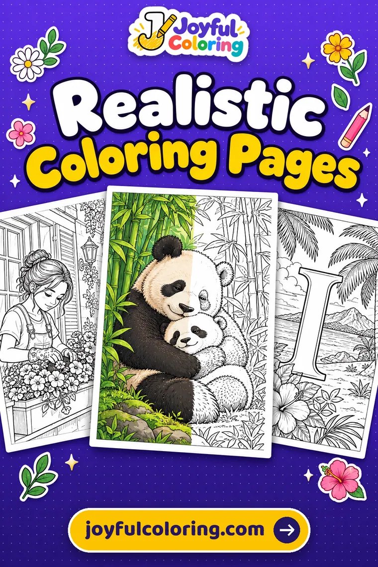 Realistic coloring pages cover