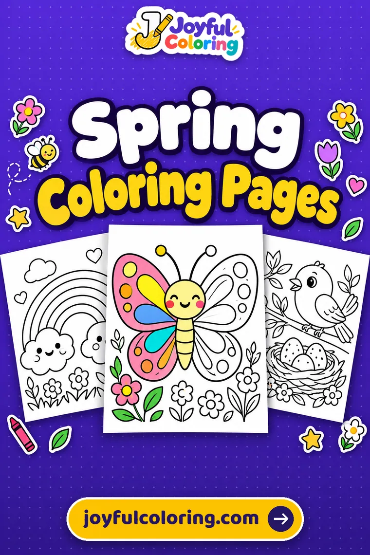 Spring coloring pages cover