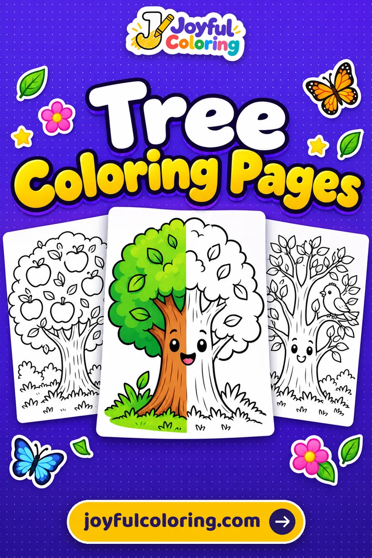 Tree coloring pages cover