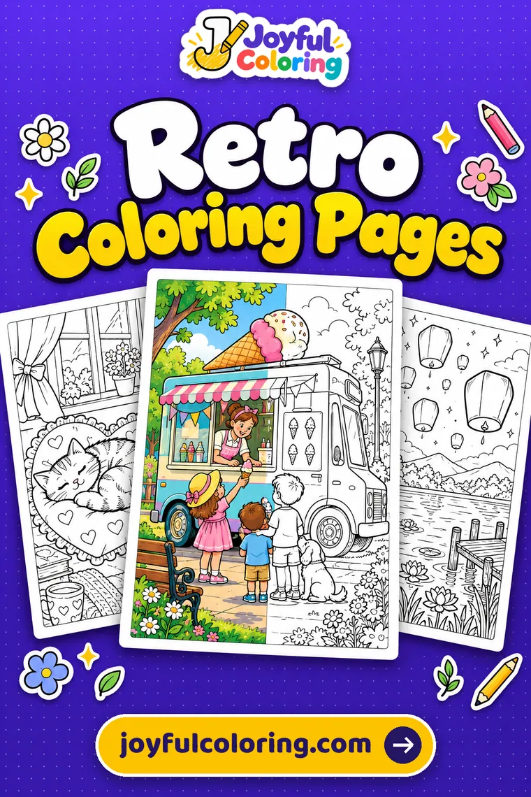 Retro coloring pages cover