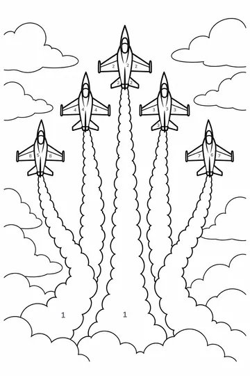Air Show color by number to color online