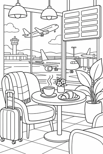 Airport Cafe coloring page