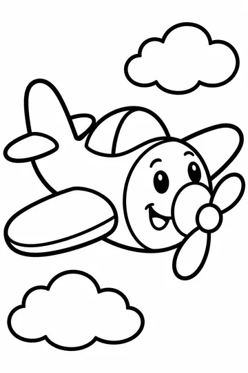 Chubby Airplane coloring page