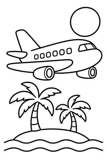 Travel Plane coloring page