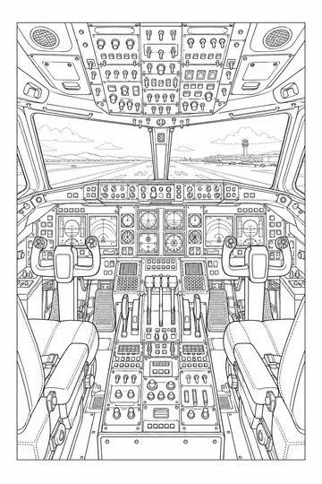 Cockpit coloring page