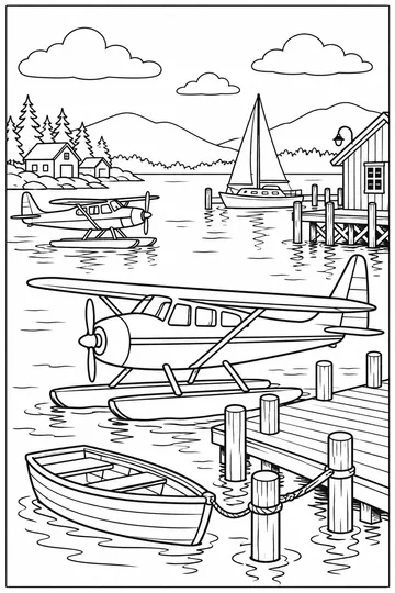Seaplane Harbor coloring page