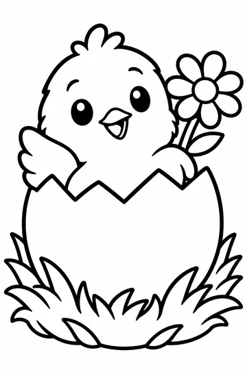 Chick in an Egg coloring page
