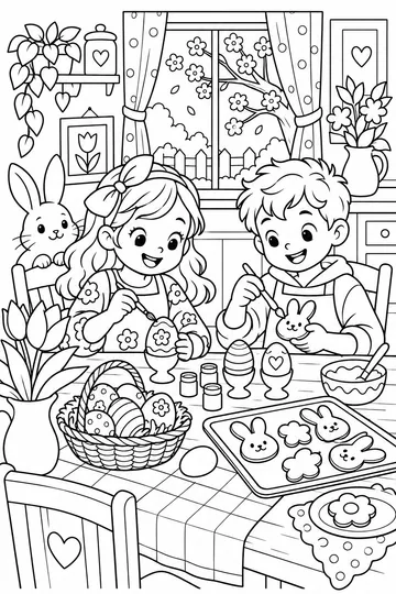 Easter Baking coloring page