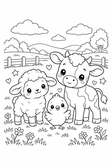 Spring Baby Animals coloring page