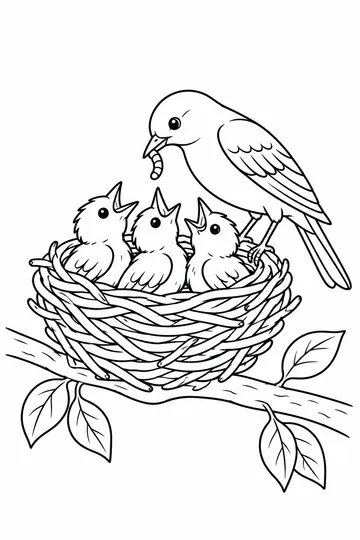 Spring Nest coloring page