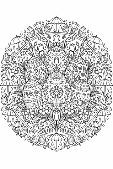 Decorated Eggs Mandala coloring page
