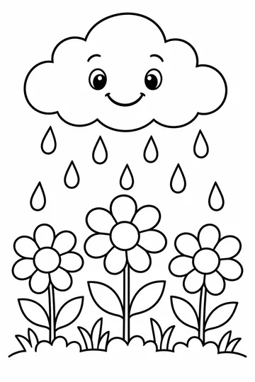 April Showers Bring May Flowers coloring page