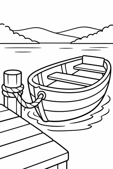 Boat at the Dock coloring page