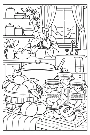 Canning Peaches coloring page