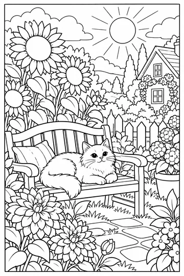 August Flower Garden coloring page