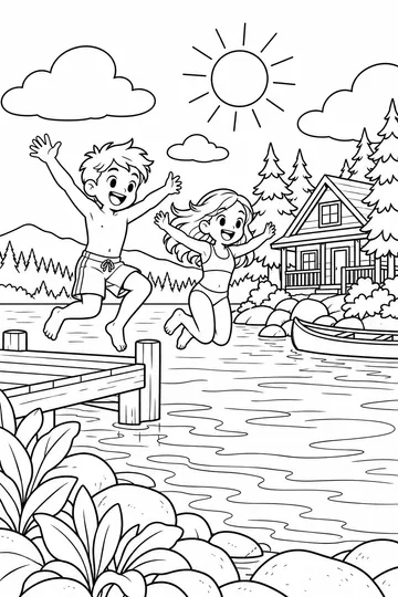Lake Day coloring page