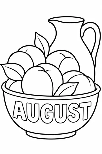Bowl of Peaches coloring page