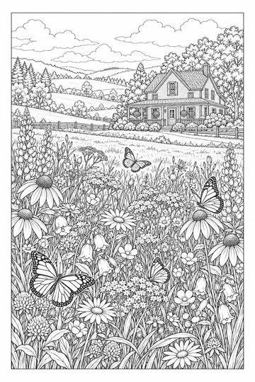 Late Summer Meadow coloring page