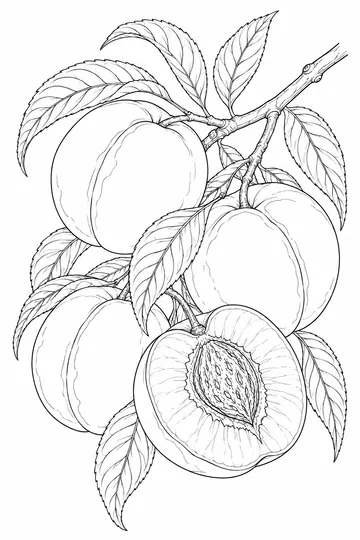 Peach Branch coloring page