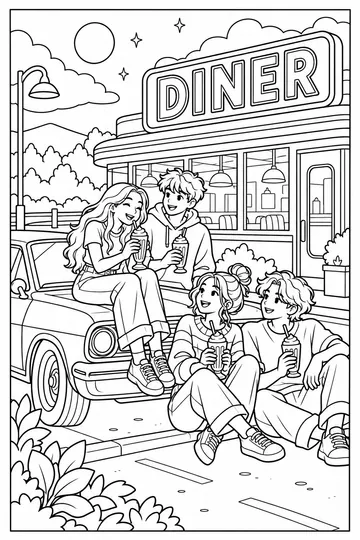 Road Trip Stop coloring page