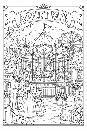 Vintage County Fair coloring page
