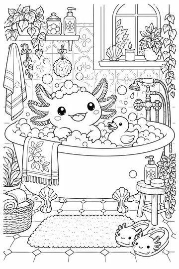Axolotl Bubble Bath coloring page