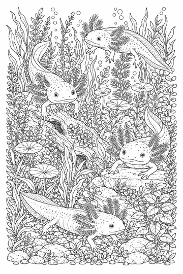Axolotl Pattern coloring page