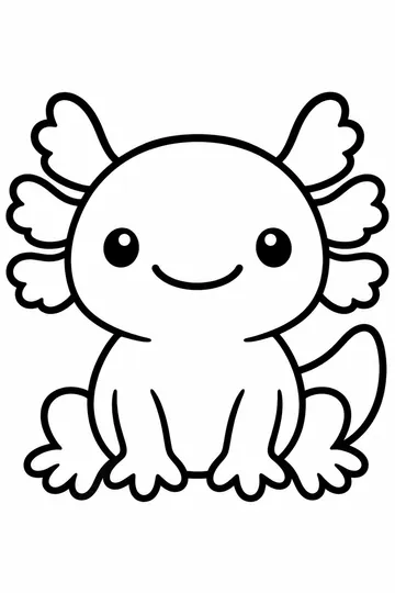 Happy Axolotl coloring page