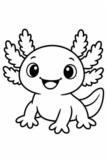 Little Axolotl coloring page