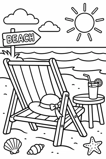 Chair with a Sea View coloring page