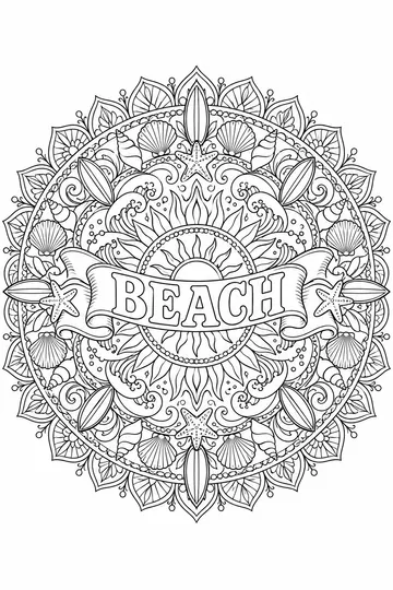 Ocean Waves Mandala coloring page