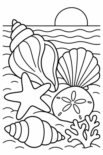 Seashell Collection coloring page
